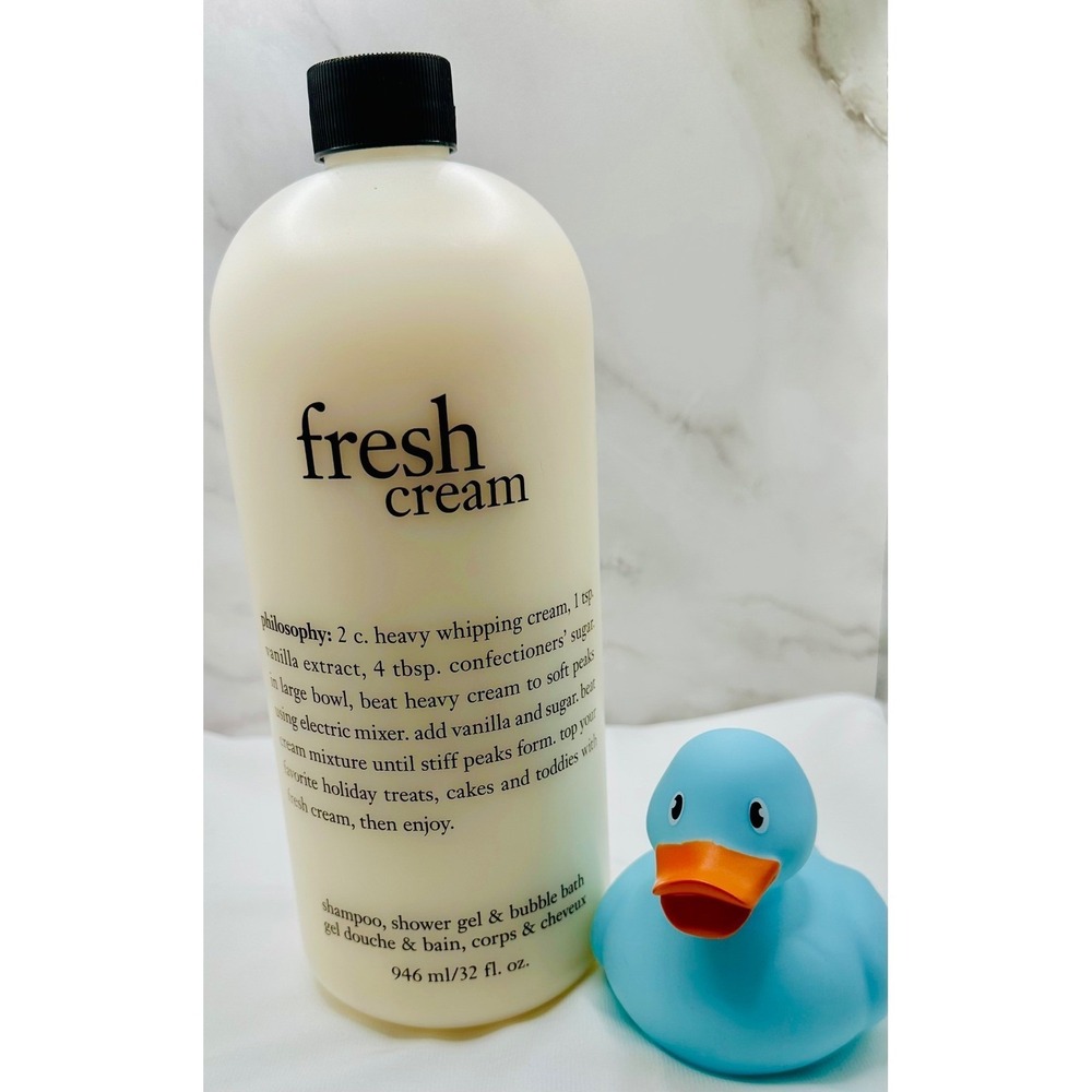 32 oz Philosophy Fresh Cream 3-in-1 Shampoo Shower Gel & Bubble Bath with Pump
